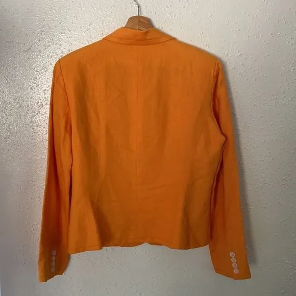 LAUREN | 2 pc suit | orange | lined | size 14 | suit | jacket | like new - Picture 8 of 10